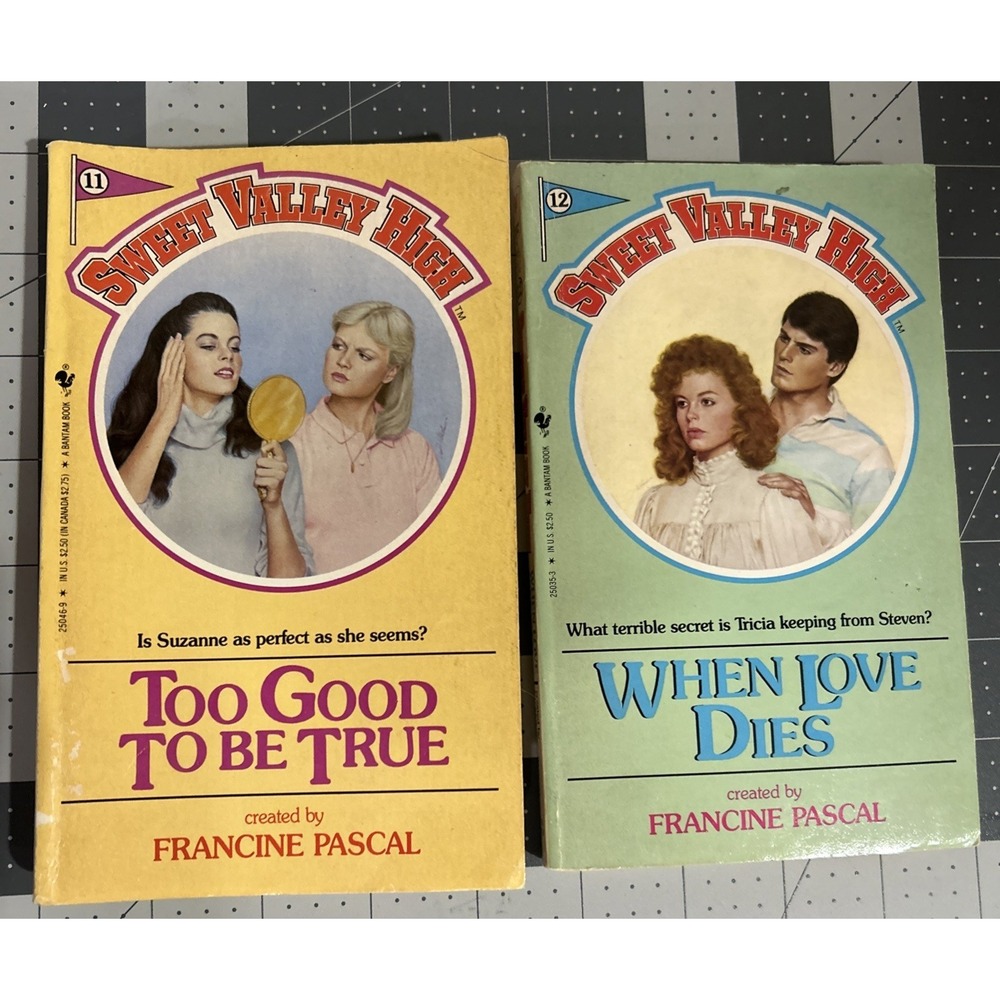 SWEET VALLEY High‎ LOT Books 11 and 12 PASCAL Paperbacks 1984 Too Good Love Dies